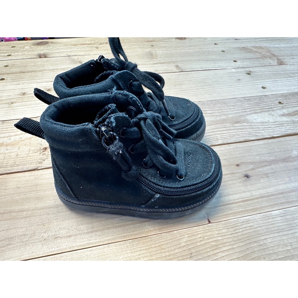 BILLY Footwear Kids Classic Lace High Top Black Zipper Sneakers Size 6 Toddler